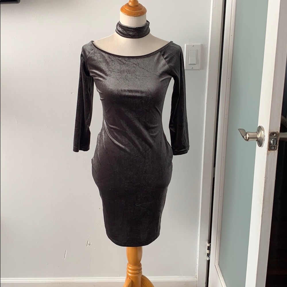 Another story suede Choker dress